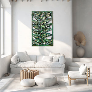 Tropical fern leaf metal wall art botanical greenery decor