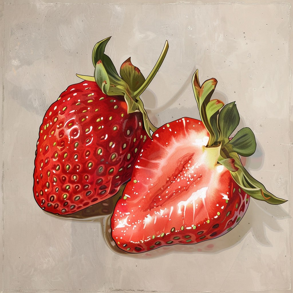 Strawberry metal wall art with vibrant red fruit and botanical detailing for farmhouse kitchen decor 1