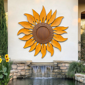 Rustic Sunflower Garden UV printed aluminum metal wall art for outdoor patio yard and farmhouse decor 2