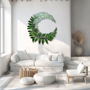 Fern wreath metal wall art botanical tropical decor 2