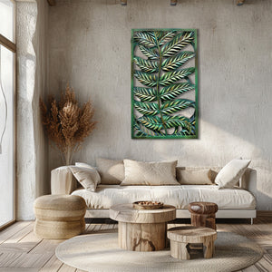 Tropical fern leaf metal wall art botanical greenery decor 2