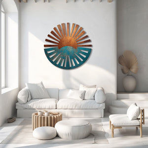 Rustic sunrise metal wall art southwestern desert outdoor decor 3