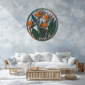 Bird of Paradise metal wall art tropical botanical aluminum wall decor 3