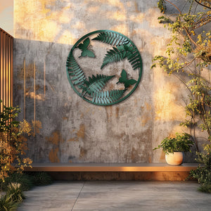 Fern butterfly metal wall art botanical garden decor 4