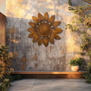 Rustic Sunflower UV printed aluminum metal wall art for outdoor garden patio and farmhouse decor 4