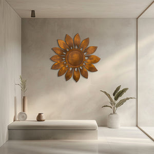 Rustic Sunflower UV printed aluminum metal wall art for outdoor garden patio and farmhouse decor 5
