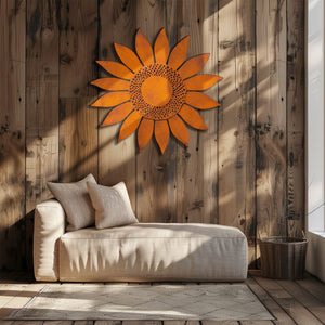 Rustic Sunflower UV printed aluminum metal wall art for outdoor garden patio and farmhouse decor 7