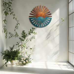 Rustic sunrise metal wall art southwestern desert outdoor decor 7