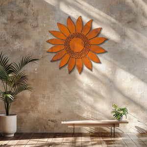 Rustic Sunflower UV printed aluminum metal wall art for outdoor garden patio and farmhouse decor 8
