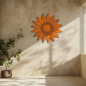 Rustic Sunflower UV printed aluminum metal wall art for outdoor garden patio and farmhouse decor 9
