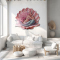 Mermaid Seashell UV printed aluminum metal wall art for ocean bedroom nursery and coastal decor