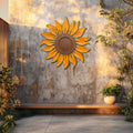 Rustic Sunflower Garden UV printed aluminum metal wall art for outdoor patio yard and farmhouse decor