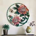 Lotus butterfly metal wall art floral botanical aluminum wall decor