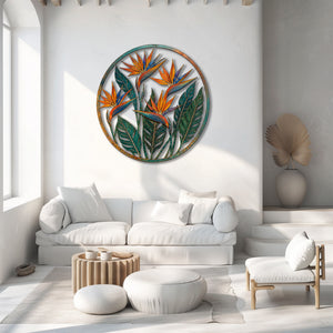 Bird of Paradise metal wall art tropical botanical aluminum wall decor