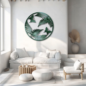 Fern butterfly metal wall art botanical garden decor