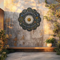 Be Kind Daisy Peace UV printed aluminum metal wall art for dark floral living room bedroom and patio decor