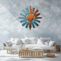 Rustic sunburst metal wall art southwestern outdoor aluminum wall decor