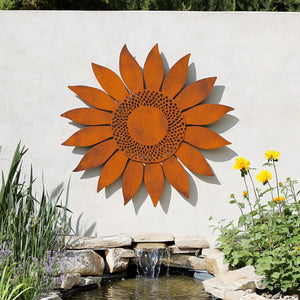 Rustic Sunflower UV printed aluminum metal wall art for outdoor garden patio and farmhouse decor 2