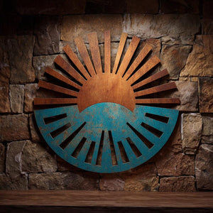 Rustic sunrise metal wall art southwestern desert outdoor decor 1