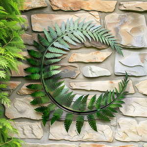 Fern wreath metal wall art botanical tropical decor 1