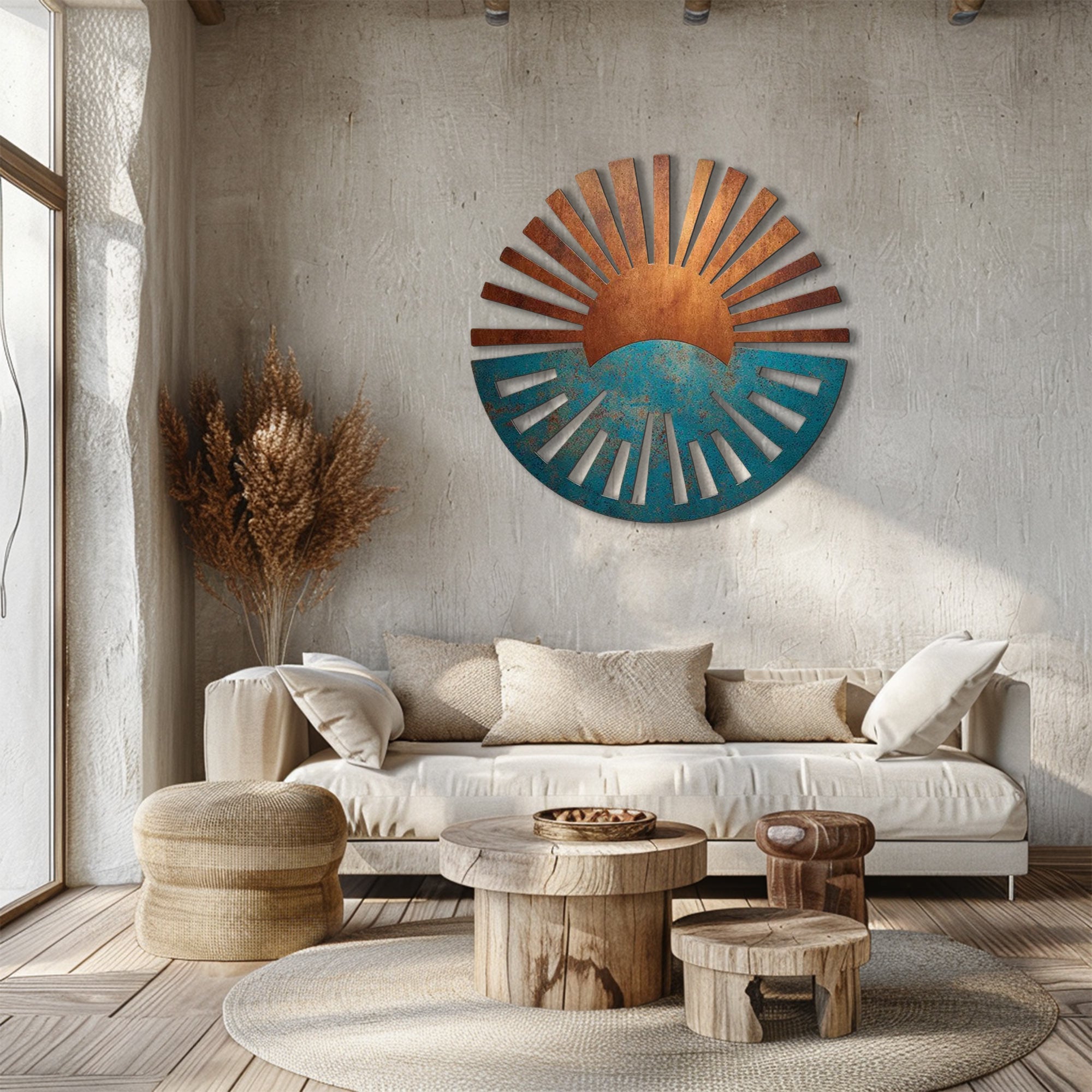 Rustic sunrise metal wall art southwestern desert outdoor decor 2