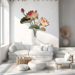 Elegant lotus aluminum wall decor for spa and meditation room interiors 3