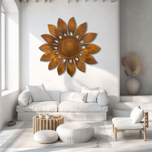 Rustic Sunflower UV printed aluminum metal wall art for outdoor garden patio and farmhouse decor 2