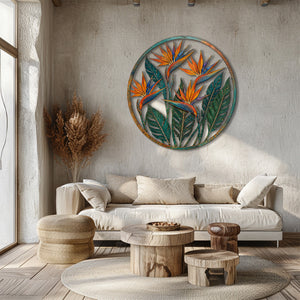 Bird of Paradise metal wall art tropical botanical aluminum wall decor 2