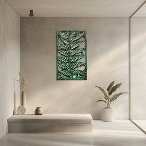 Tropical fern leaf metal wall art botanical greenery decor 3