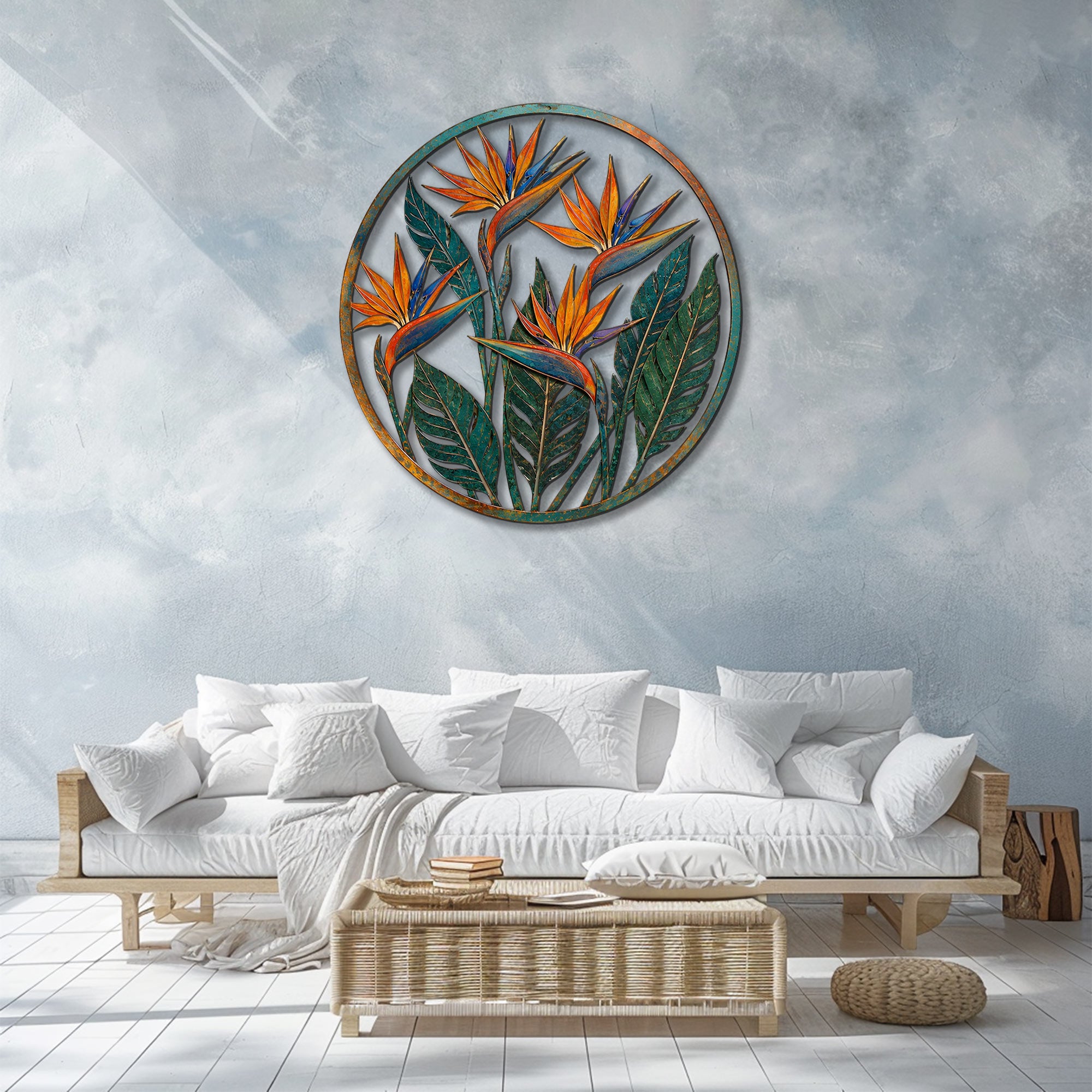 Bird of Paradise metal wall art tropical botanical aluminum wall decor 3