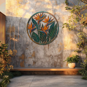 Bird of Paradise metal wall art tropical botanical aluminum wall decor 4