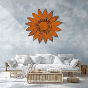 Rustic Sunflower UV printed aluminum metal wall art for outdoor garden patio and farmhouse decor 5