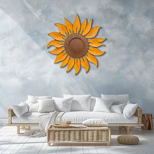 Rustic Sunflower Garden UV printed aluminum metal wall art for outdoor patio yard and farmhouse decor 5