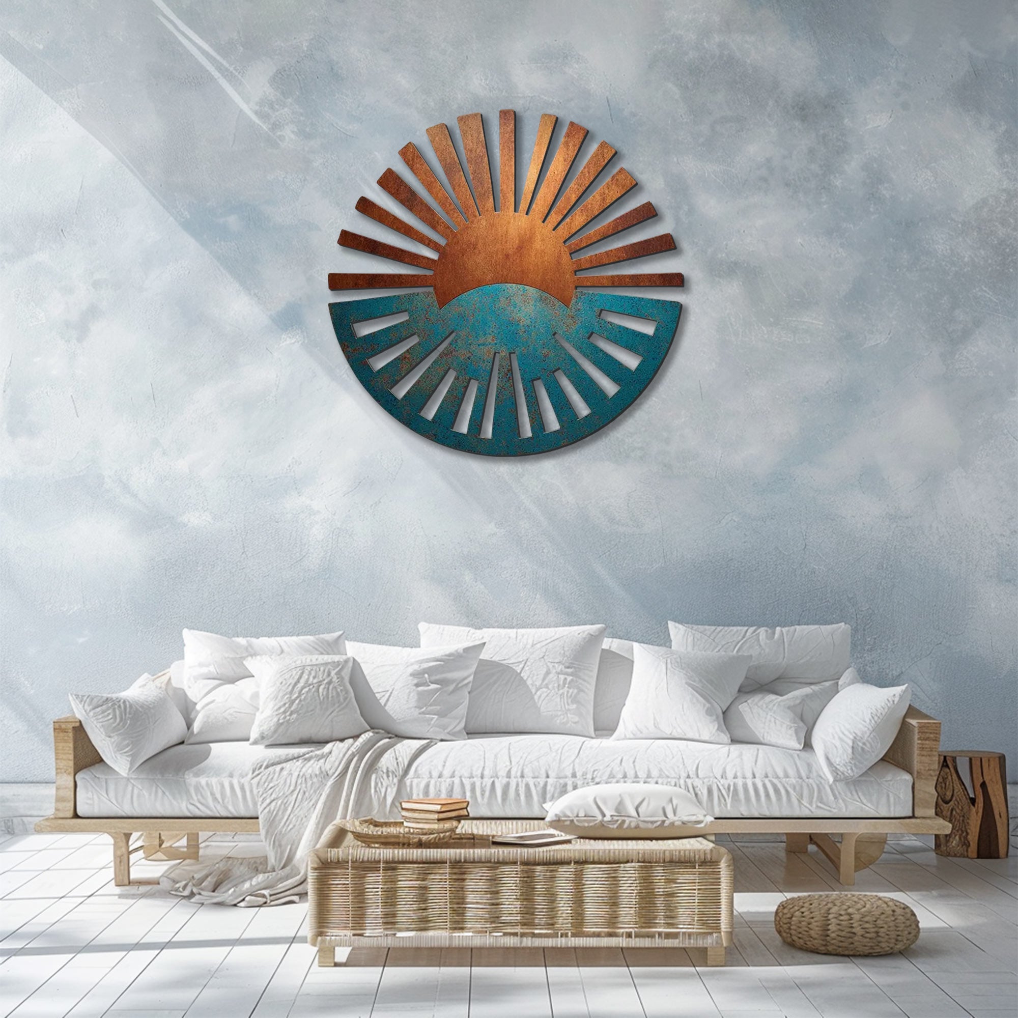 Rustic sunrise metal wall art southwestern desert outdoor decor 4