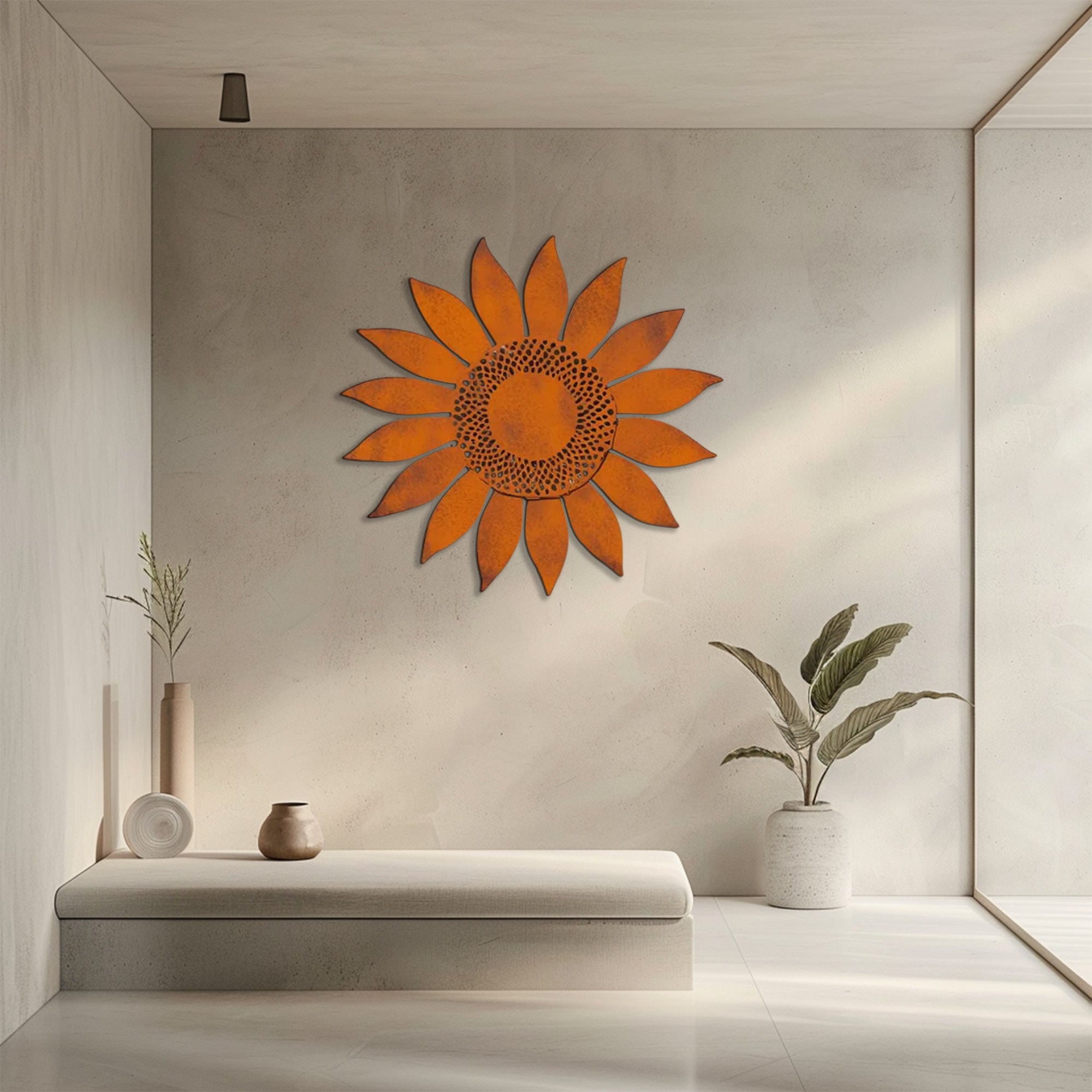 Rustic Sunflower UV printed aluminum metal wall art for outdoor garden patio and farmhouse decor 6