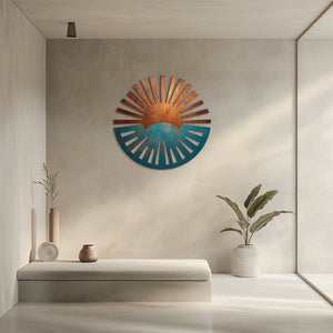 Rustic sunrise metal wall art southwestern desert outdoor decor 5