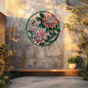 Lotus butterfly metal wall art floral botanical aluminum wall decor 5