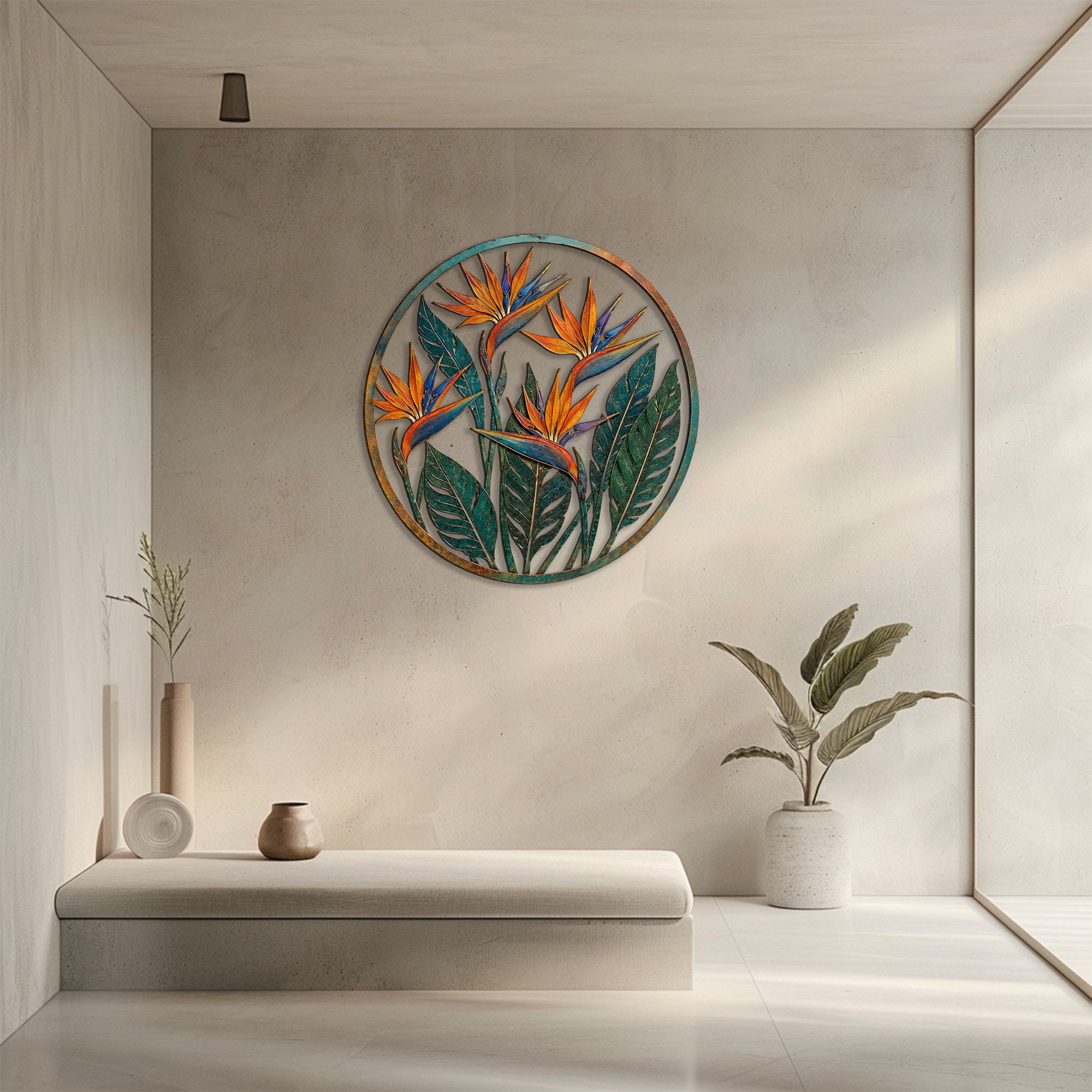 Bird of Paradise metal wall art tropical botanical aluminum wall decor 5