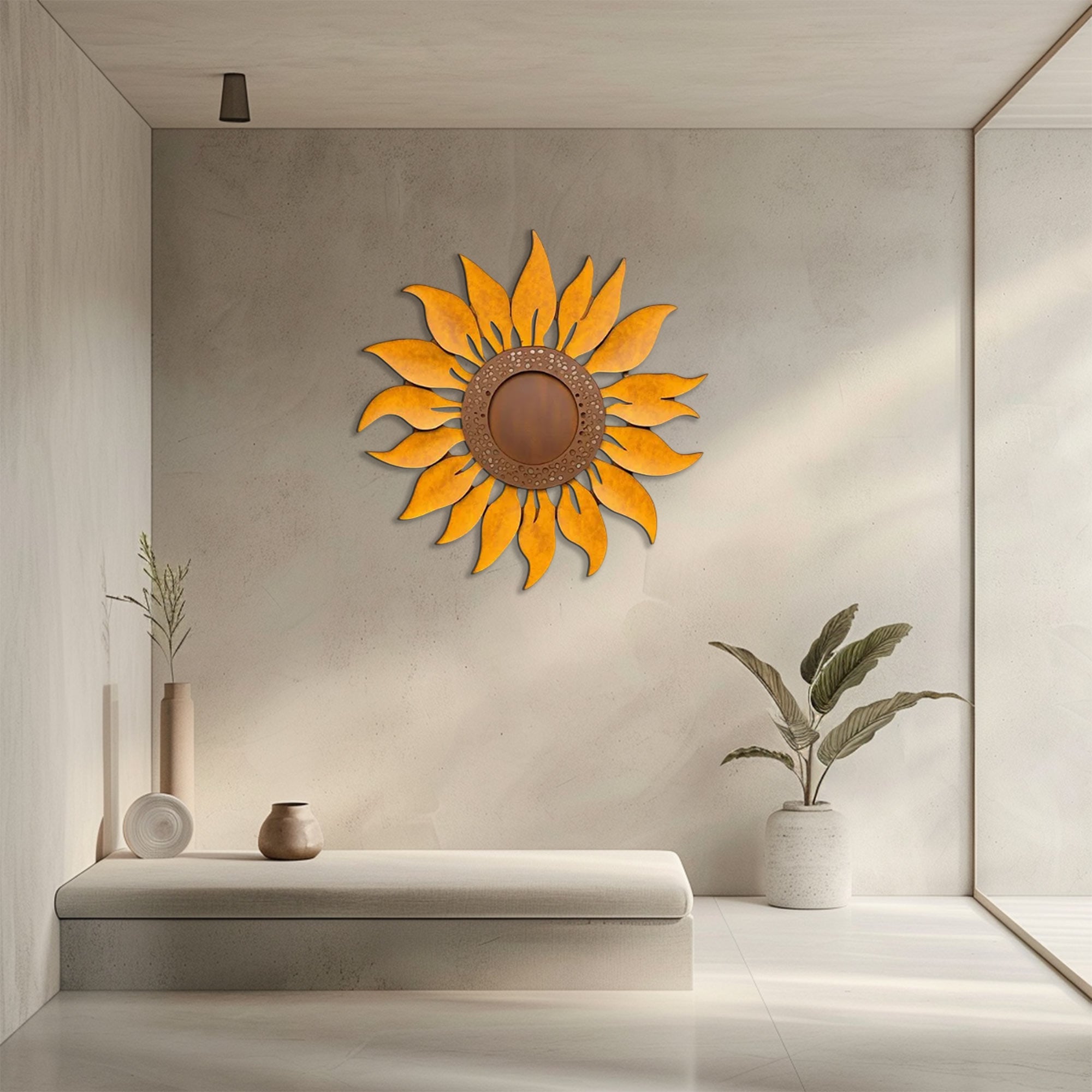 Rustic Sunflower Garden UV printed aluminum metal wall art for outdoor patio yard and farmhouse decor 7
