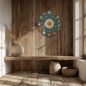 Be Kind Daisy Peace UV printed aluminum metal wall art for inspirational floral living room bedroom and patio decor 7