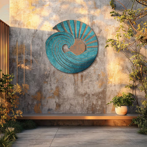Ocean Wave Sunrise UV printed aluminum metal wall art for coastal beach house living room and patio decor 6