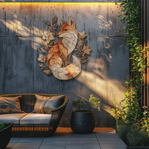 Fox Floral UV printed aluminum metal wall art for woodland living room bedroom and nursery decor 7